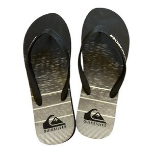 Quiksilver Black and Gray Flip Flops
